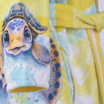 Детски халат Turtle с качулка и DF печат – размер M